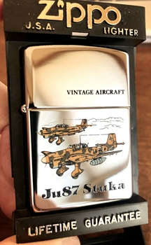 New Vintage 1993 Zippo Lighter Vintage Aircraft Ju87 Stuka - Made In USA.