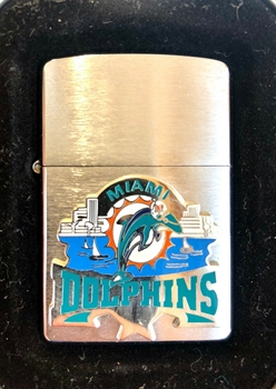 New Rare Vintage 2003 Miami Dolphins Windproof Zippo Lighter - Made In USA.